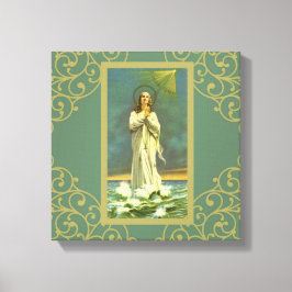 Heil Mary Star van het Zee Ave Maris Rozenkrans Canvas Afdruk