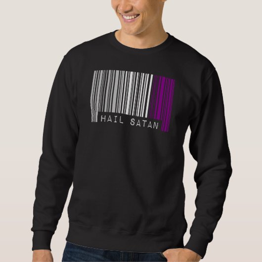 Heil Satan Asexual Pride Vlag Barcode Satanist Equ Trui (Voorkant)