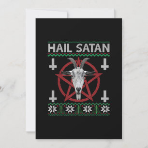 Heil Satan Geitenkop Pentagram Grappige Satanische Kaart