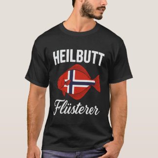 Heilbot Fluisteraar Noors Vlagontwerp T-shirt