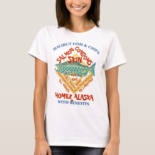 HEILBOT VIS & CHIPS MET VOORDELEN ALASKA AK T-SHIRT (Voorkant)