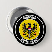 Heilbronn Round Emblem Ronde Button 7,6 Cm (Voorkant /achterkant)