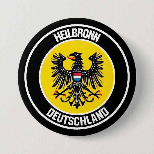 Heilbronn Round Emblem Ronde Button 7,6 Cm (Voorkant)
