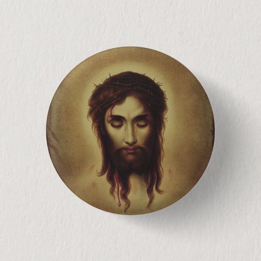 Heilig Aanschijn van Jezus Christus Ronde Button 3,2 Cm (Voorkant)