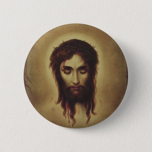 Heilig Aanschijn van Jezus Christus Ronde Button 5,7 Cm (Voorkant)