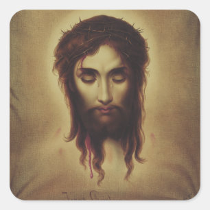 Heilig Aanschijn van Jezus Christus Vierkante Sticker