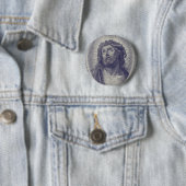 Heilig Aanschijn van Jezus Ronde Button 5,7 Cm (In situ)