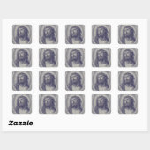 Heilig Aanschijn van Jezus Vierkante Sticker (Vel)