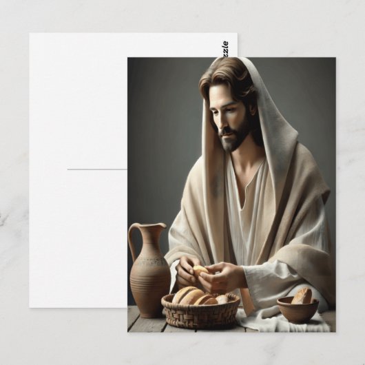 Heilig Avondmaal: Jezus breekt heilig brood Briefkaart (Voorkant / Achterkant)