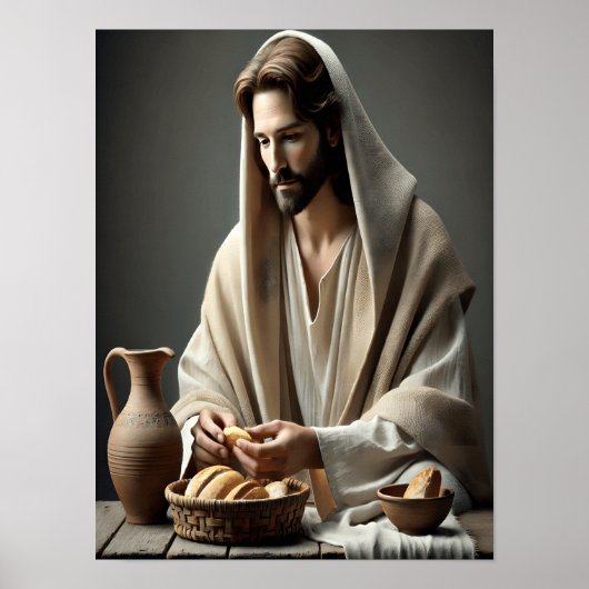 Heilig Avondmaal: Jezus breekt heilig brood Poster (Voorkant)