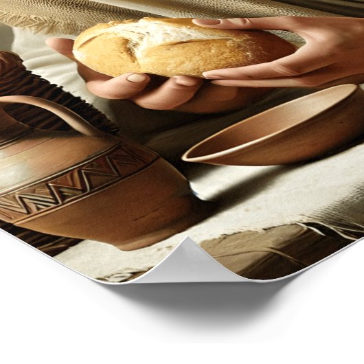 Heilig brood: Jezus’ liefdevolle gebaar Poster (Hoek)