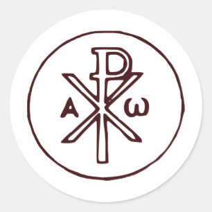 Heilig Chi-Rho Christogram Kunst Ronde Sticker