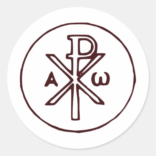 Heilig Chi-Rho Christogram Kunst Ronde Sticker (Voorkant)