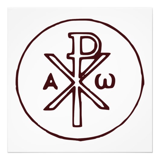 Heilig Chi-Rho Christogram Kunstwerk Foto Afdruk (Voorkant)