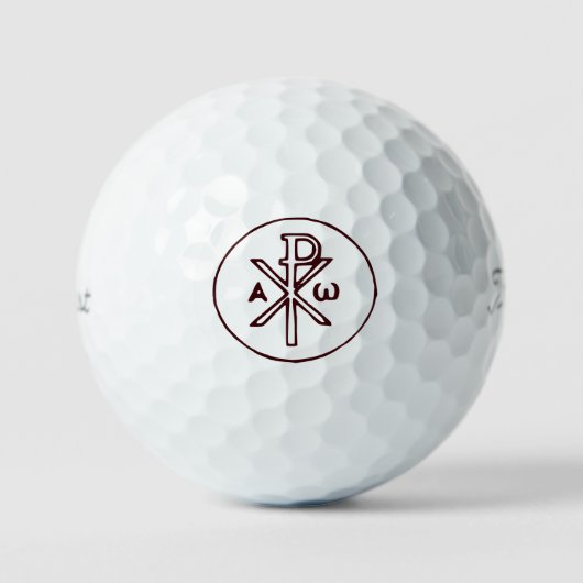 Heilig Chi-Rho Christogram Kunstwerk Golfballen (Voorkant)