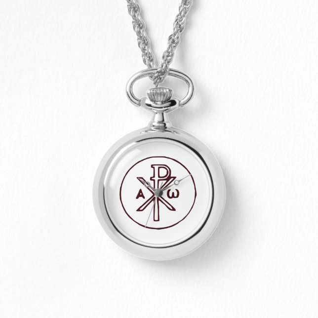 Heilig Chi-Rho Christogram Kunstwerk Horloge (Voorkant)