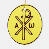 Heilig Chi-Rho Christogram Kunstwerk Keramisch Ornament (Links)