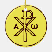 Heilig Chi-Rho Christogram Kunstwerk Keramisch Ornament (Achterkant)