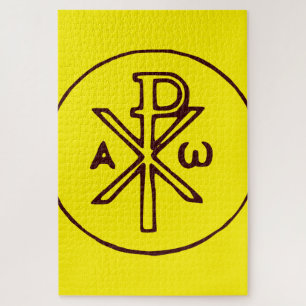 Heilig Chi-Rho Christogram Kunstwerk Legpuzzel