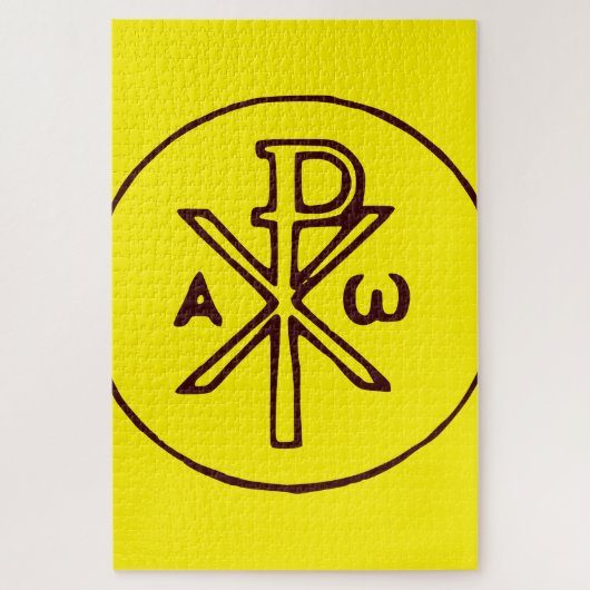 Heilig Chi-Rho Christogram Kunstwerk Legpuzzel (Verticaal)