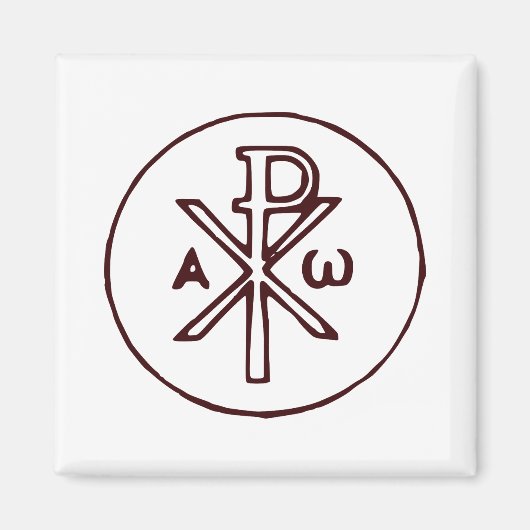 Heilig Chi-Rho Christogram Kunstwerk Magneet (Voorkant)