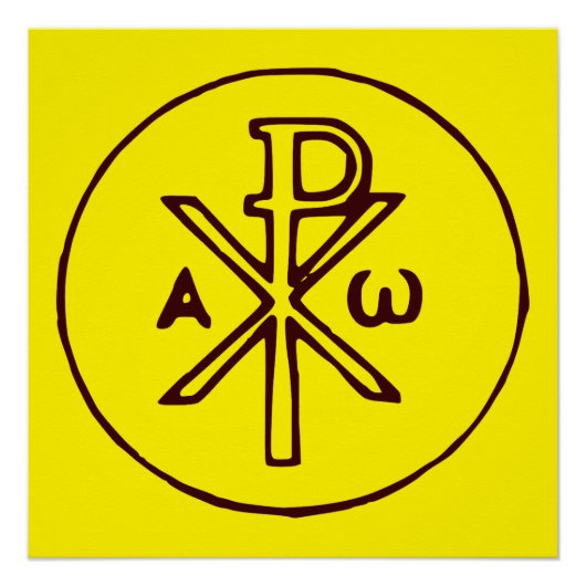 Heilig Chi-Rho Christogram Kunstwerk Perfect Poster (Voorkant)