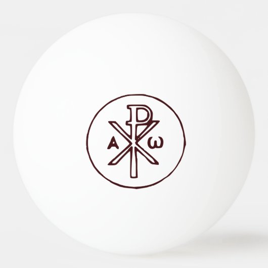 Heilig Chi-Rho Christogram Kunstwerk Pingpongbal (Voorkant)