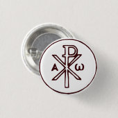Heilig Chi-Rho Christogram Kunstwerk Ronde Button 3,2 Cm (Voorkant /achterkant)