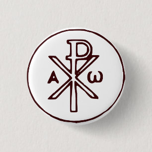 Heilig Chi-Rho Christogram Kunstwerk Ronde Button 3,2 Cm