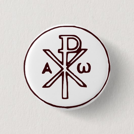 Heilig Chi-Rho Christogram Kunstwerk Ronde Button 3,2 Cm (Voorkant)