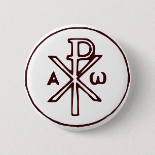 Heilig Chi-Rho Christogram Kunstwerk Ronde Button 5,7 Cm