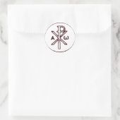 Heilig Chi-Rho Christogram Kunstwerk Ronde Sticker (Tas)