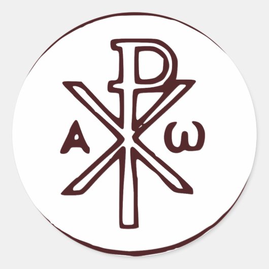 Heilig Chi-Rho Christogram Kunstwerk Ronde Sticker (Voorkant)