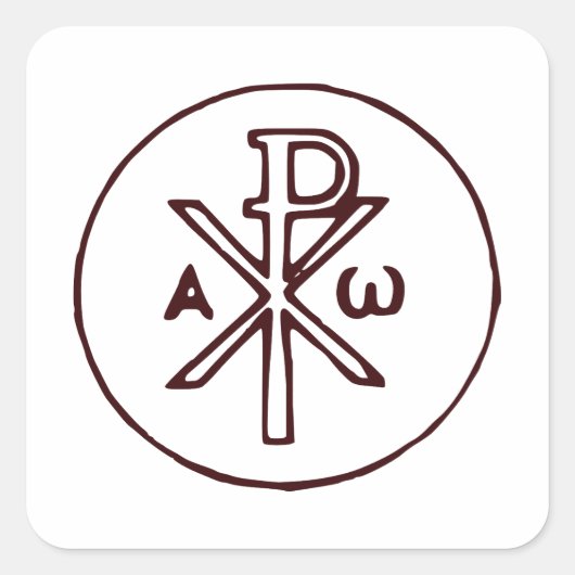 Heilig Chi-Rho Christogram Kunstwerk Vierkante Sticker (Voorkant)