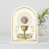 Heilig Communie Kind Jezus Bloemen Kaart (Staand voorkant)