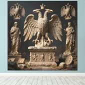 Heilig Dubbelkoppig Adelaar-relikwie Canvas Afdruk (Insitu (Houten vloer))