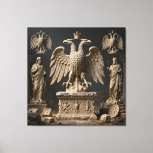 Heilig dubbelkoppig adelaarreliek canvas afdruk
