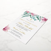 Heilig eerste communiqué florroze elegant goud folie uitnodiging (Gedraaid)