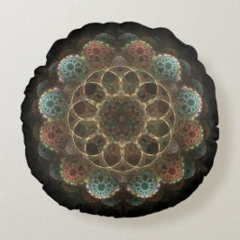 Heilig esoterisch fractaal ornament rond kussen