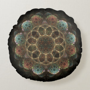Heilig esoterisch fractaal ornament rond kussen