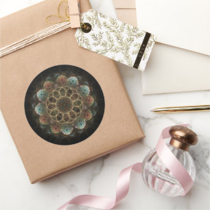 Heilig esoterisch fractaal ornament ronde sticker