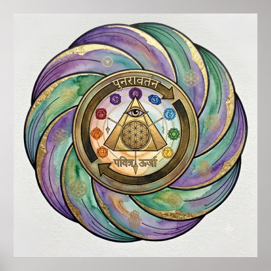 Heilig Geometrie Manifestatie Symbool Poster (Voorkant)