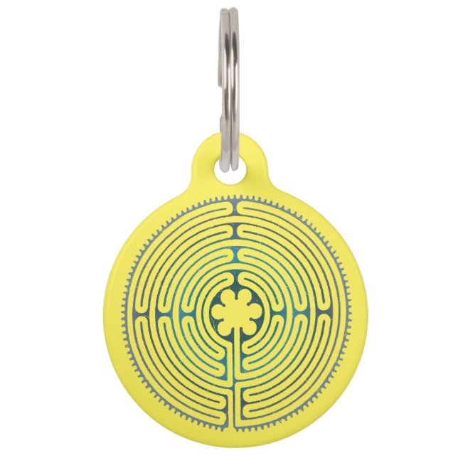 Heilig Geometrie Symbool - Chartres Labyrint 1 Huisdierpenning (Voorkant)