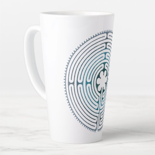 Heilig Geometrie Symbool - Chartres Labyrint 1 Latte Mok (Linkerhoek)