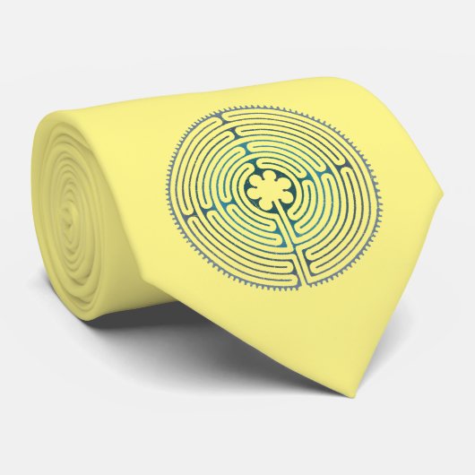 Heilig Geometrie Symbool - Chartres Labyrint 1 Stropdas (Opgerold)