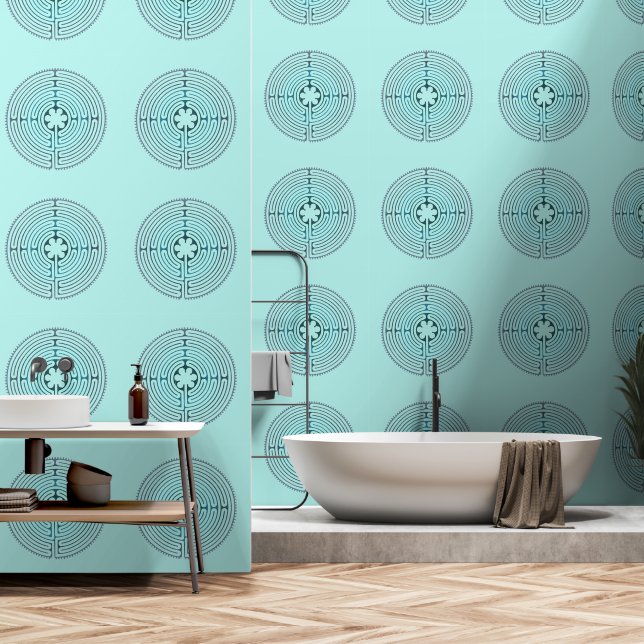 Heilig Geometriesymbool - Chartres Labyrint 1 Behang (Badkamer)