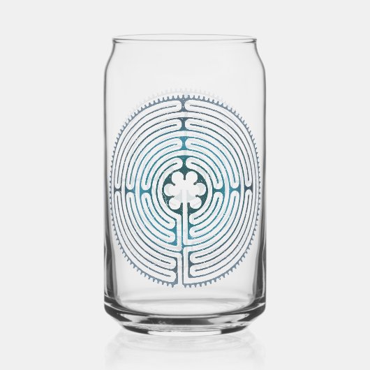 Heilig Geometriesymbool - Chartres Labyrint 1 Blikvorm Glas (Voorkant)