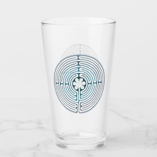 Heilig Geometriesymbool - Chartres Labyrint 1 Glas (Voorkant)