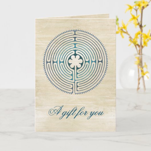 Heilig Geometriesymbool - Chartres Labyrint 1 Kaart (Gele Bloem)