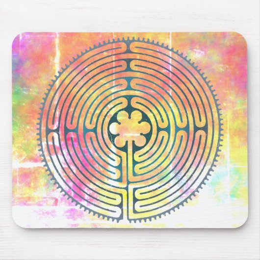 Heilig Geometriesymbool - Chartres Labyrint 1 Muismat (Voorkant)